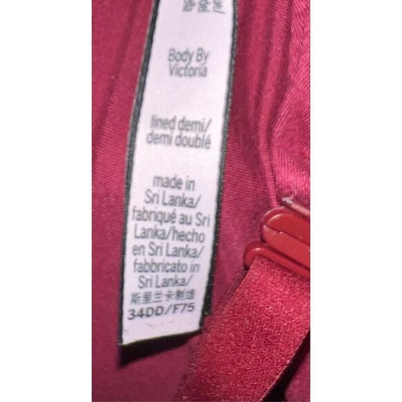 Victoria’s Secret Maroon Lined Demi/Demi Double Bra 34DD - Picture 8 of 9